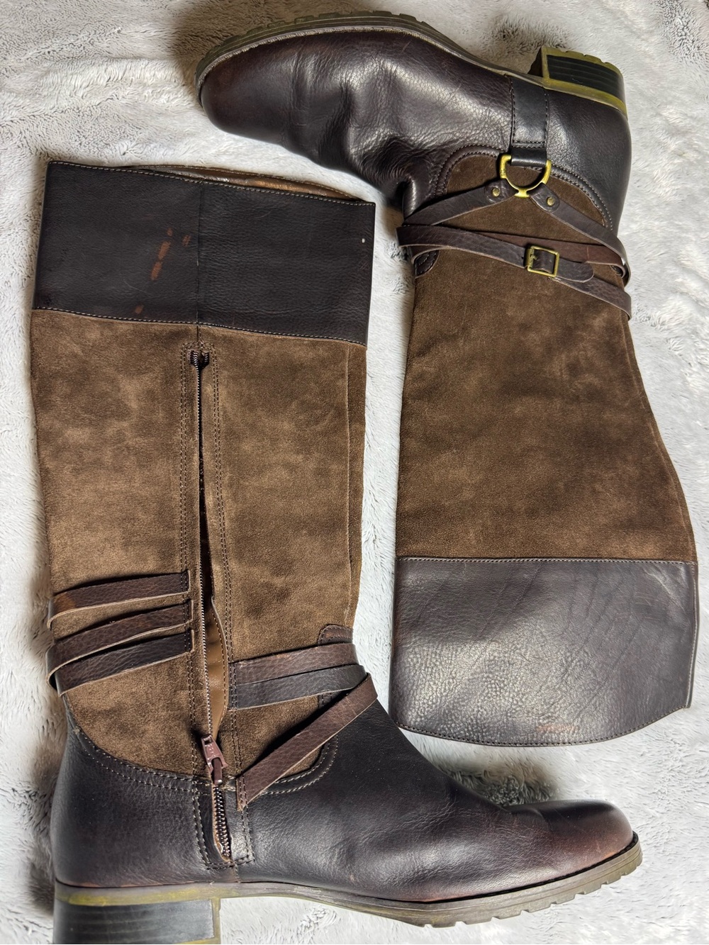 LRL Ralph Lauren Brown Leather/Suede Riding Boots Womens 11 new